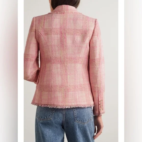 NWT $645 LoveShackFancy Denison Tweed Double-Breasted Blazer
